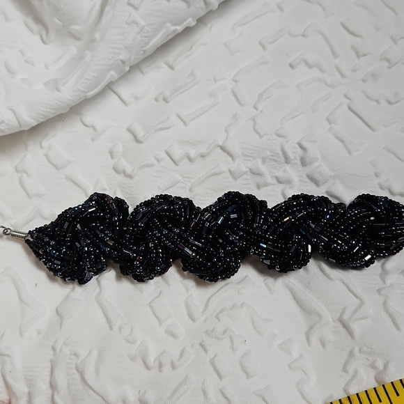 VINTAGE BLACK GOLD SEEDED BRACLET - Picture 3 of 6